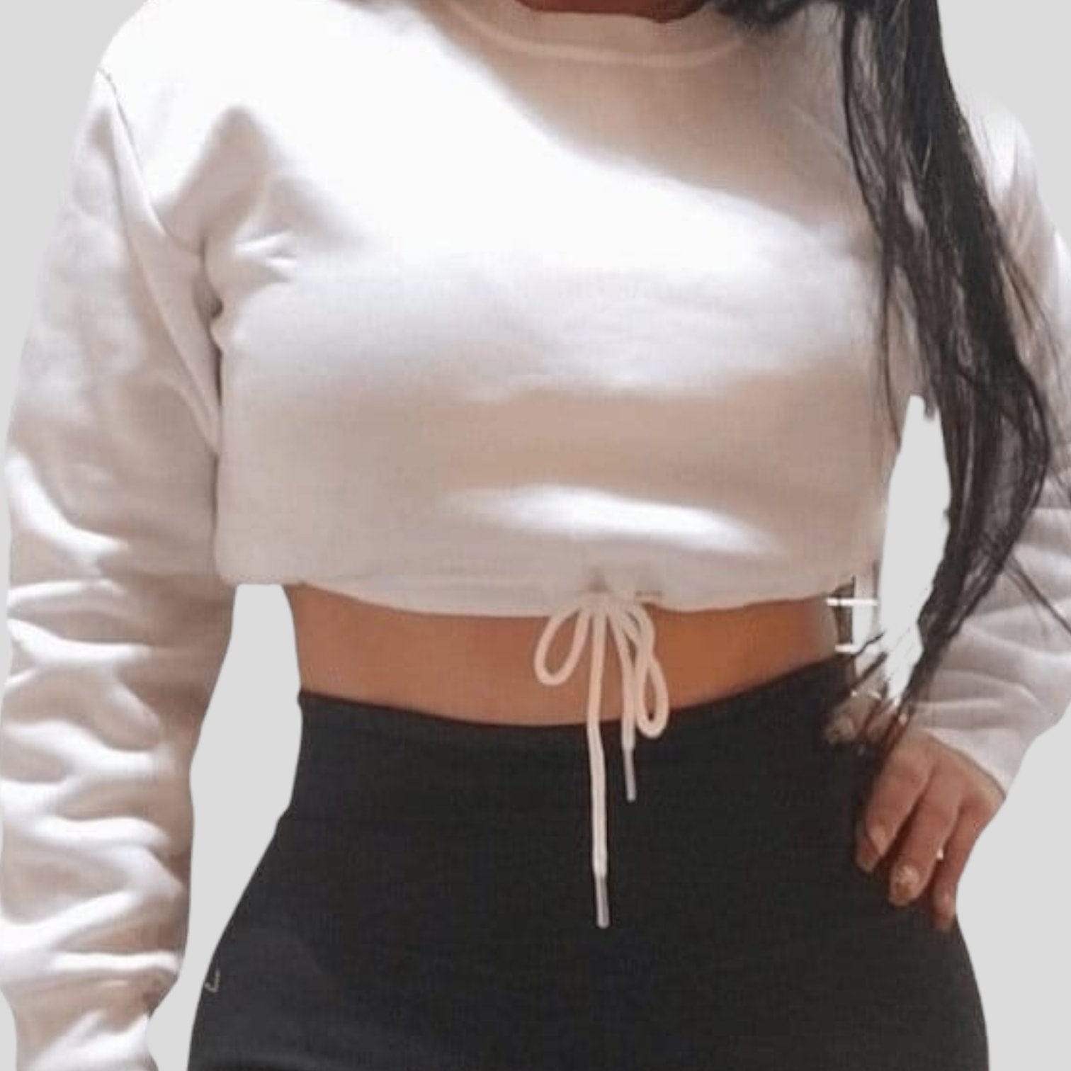 Long-sleeved sports shirt, cotton, white to the waist - Frikitona Sport Wear