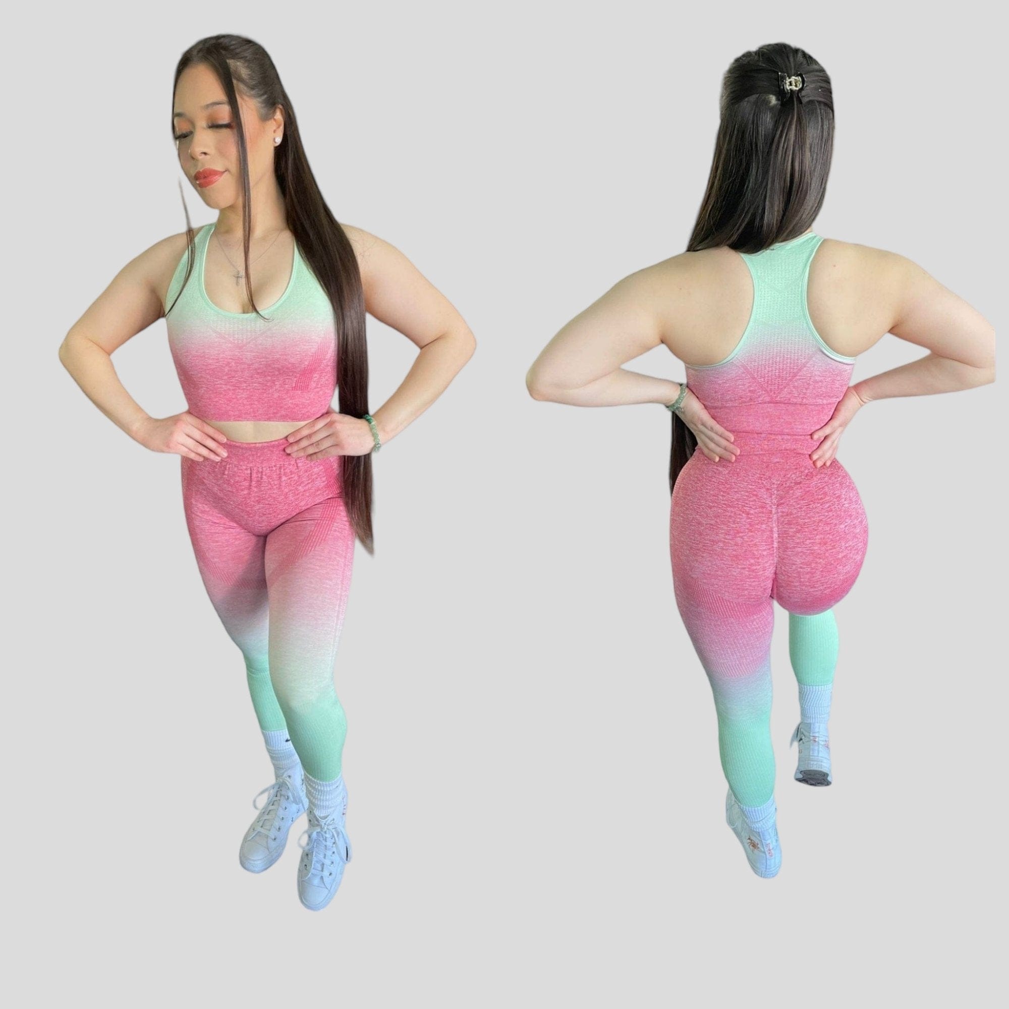 Rainbow Women 's yoga set