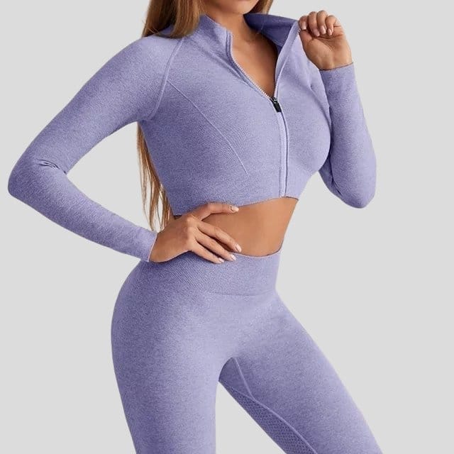 Traje de yoga femenino escultórico